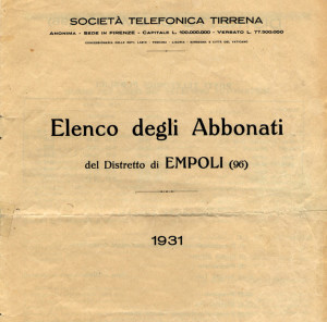 Elenco telefonico di Empoli 1931